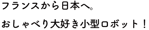 フランスから日本へ。おしゃべり大好き小型ロボット